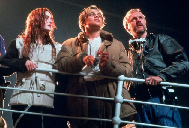 Photo James Cameron, Kate Winslet, Leonardo DiCaprio