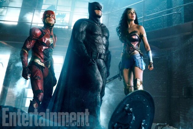 ben Aflleck Gal Gadot Ezra Miller Flash Wonder Woman Batman