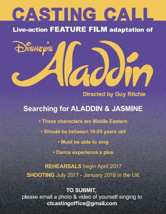Photo casting Aladdin