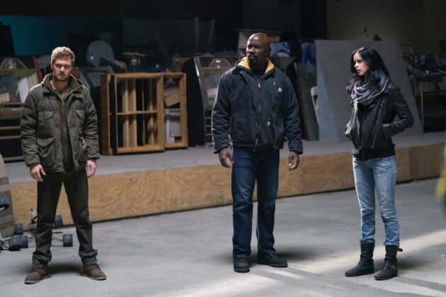 Photo Krysten Ritter, Finn Jones, Mike Colter