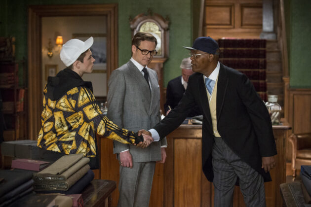 Photo Colin Firth, Taron Egerton, Samuel L. Jackson