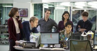 The Newsroom : Photo Thomas Sadoski, Jeff Daniels, Emily Mortimer