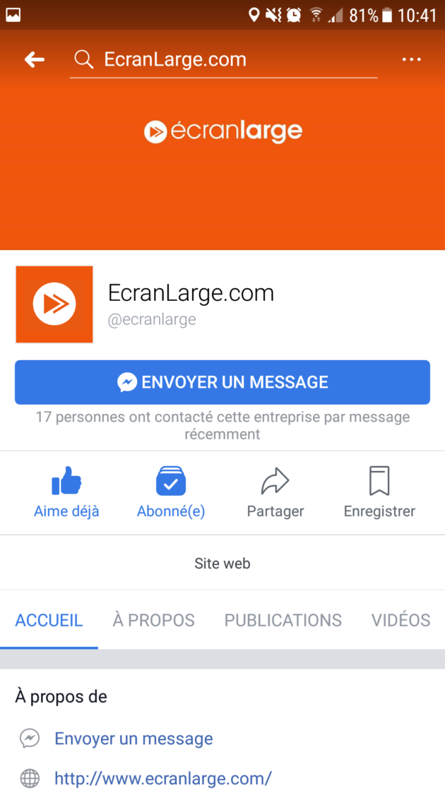 Facebook Ecran Large Smartphone
