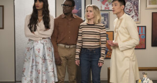 The Good Place : Photo Jameela Jamil, Manny Jacinto, Kristen Bell, William Jackson Harper