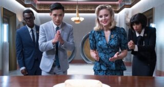 The Good Place : Photo William Jackson Harper, Manny Jacinto, Kristen Bell, Jameela Jamil