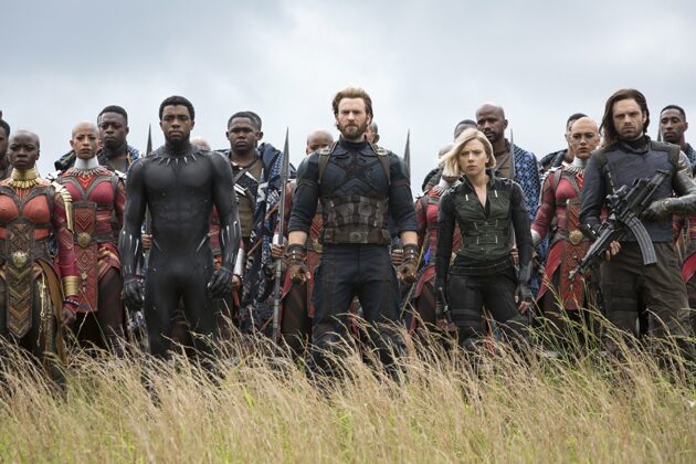 Photo Scarlett Johansson, Chris Evans, Chadwick Boseman
