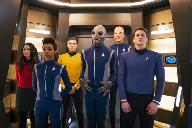 photo, Anson Mount, Sonequa Martin-Green, Doug Jones, Rachael Ancheril