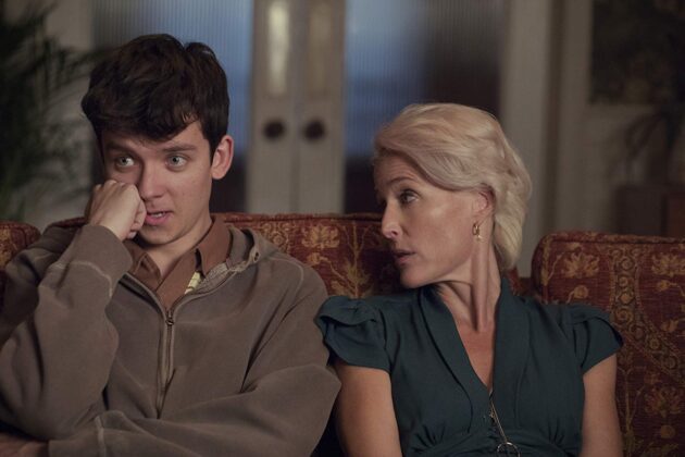 photo, Gillian Anderson, Asa Butterfield