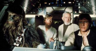 Peter Mayhew : photo, Star Wars : Episode IV - Un nouvel espoir, Alec Guinness, Mark Hamill, Harrison Ford