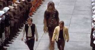 Peter Mayhew : photo, Star Wars : Episode IV - Un nouvel espoir, Mark Hamill, Harrison Ford