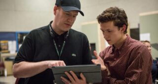 Kevin Feige et Tom Holland