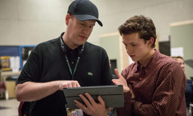 Kevin Feige et Tom Holland