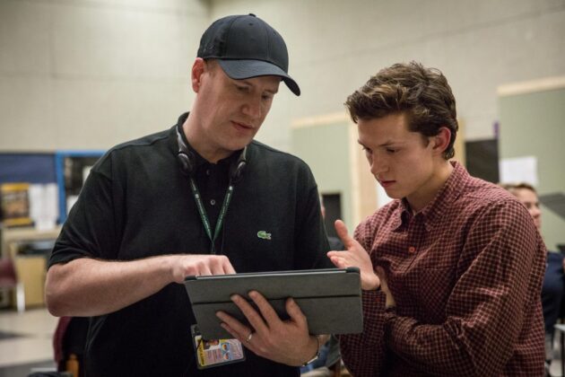Kevin Feige et Tom Holland