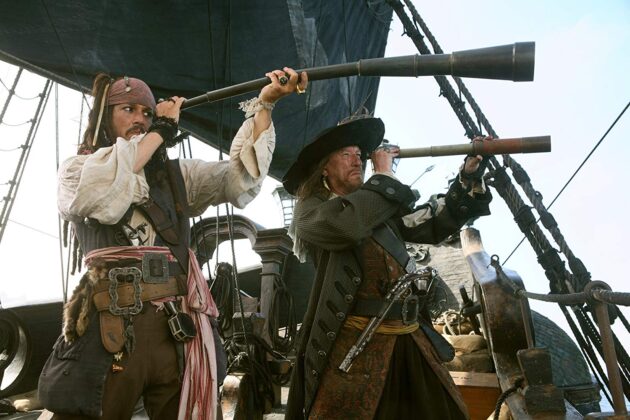 photo, Johnny Depp, Geoffrey Rush