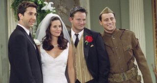 Friends : photo, Courteney Cox, David Schwimmer, Matt LeBlanc, Matthew Perry