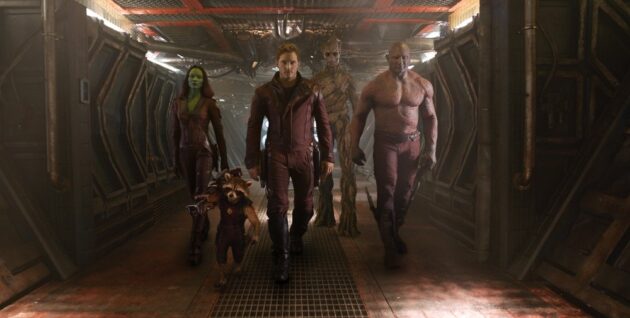 Photo Zoe Saldana, Chris Pratt, Dave Bautista