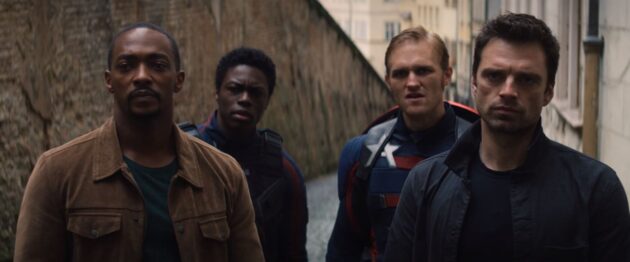 photo, Wyatt Russell, Anthony Mackie, Sebastian Stan, Clé Bennett