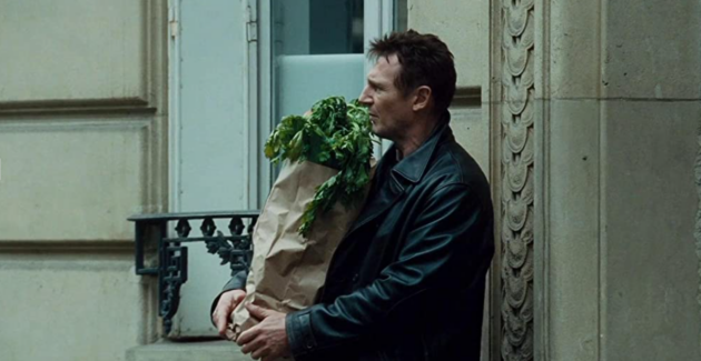 photo, Liam Neeson, des poireaux