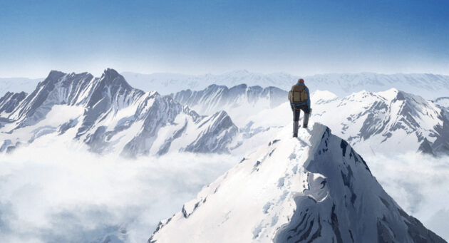 En haut de l'everest