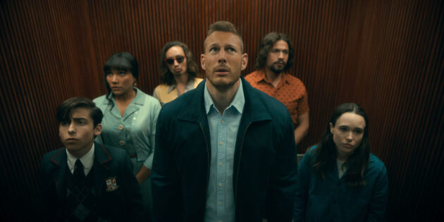 Umbrella Academy : photo, Tom Hopper, Emmy Raver-Lampman, Elliot Page, Aidan Gallagher, Robert Sheehan, David Castañeda