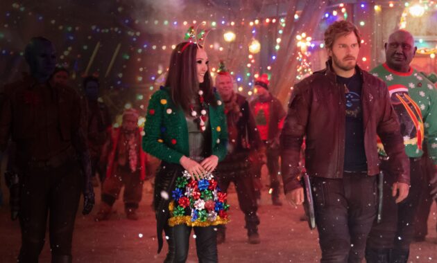 Les Gardiens de la Galaxie : Joyeuses Fêtes : Photo Pom Klementieff, Chris Pratt, Dave Bautista