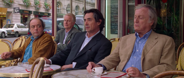 Jacques Villeret, André Dussollier, Sami Frey et Claude Rich dans Les Acteurs