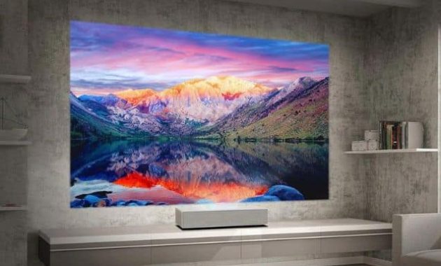 High-tech base de données : LG HU85LS qui affiche un paysage