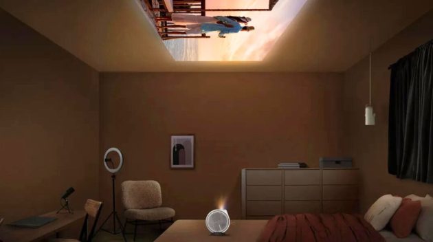 vidéoprojecteur BenQ GV31 qui projette l'image au plafond