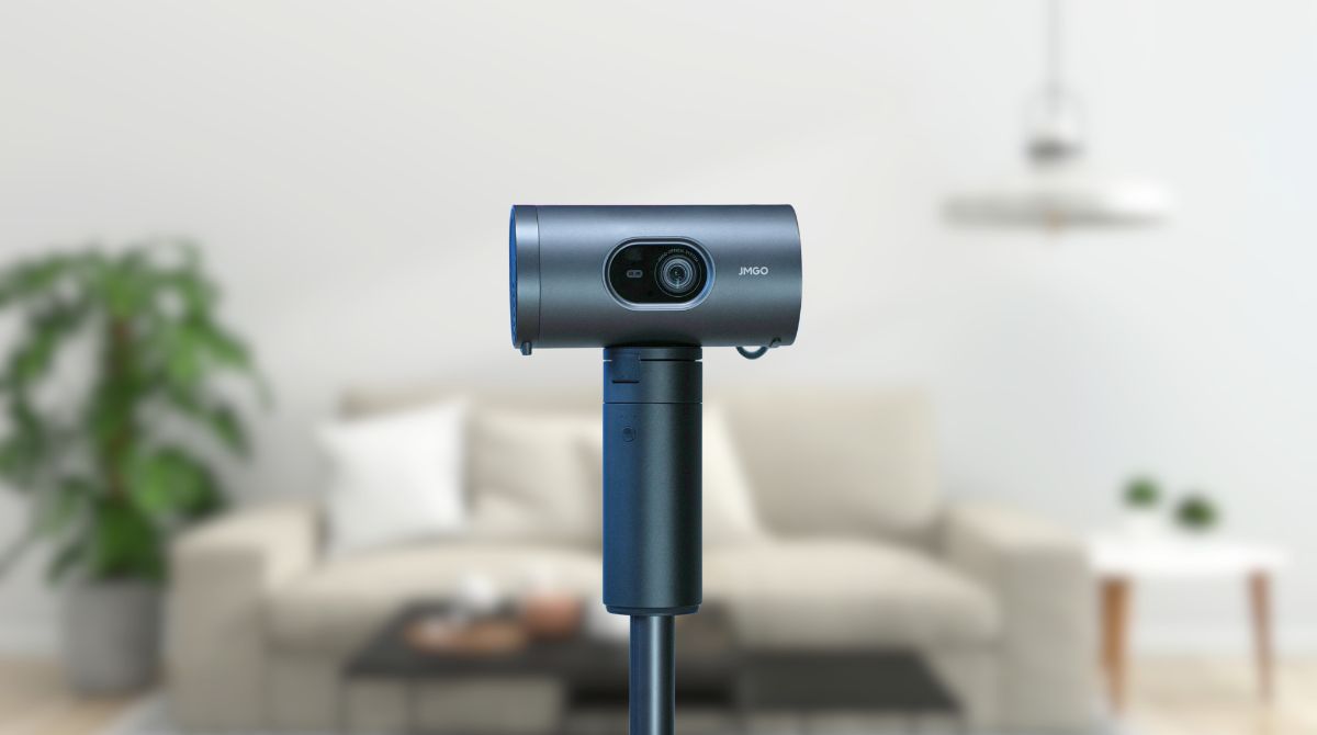 vidéoprojecteur JMGO PicoPlay+ sur son trépied