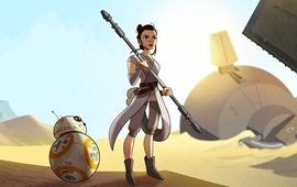 Rey et BB-8 se la jouent Tremors dans le premier épisode de Star Wars : Forces of Destiny