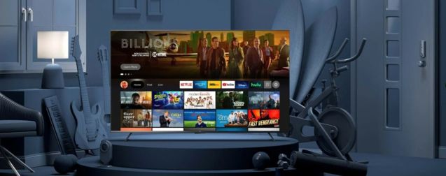 Promo grande TV pas cher dans un salon (© Amazon)