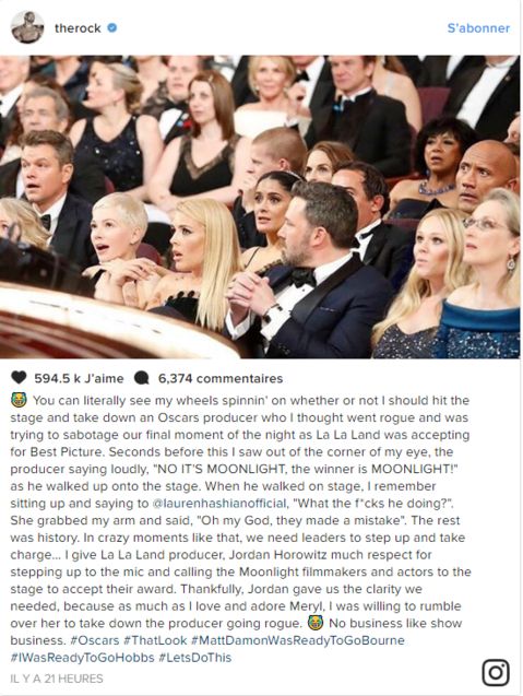 Instagram The Rock Oscars