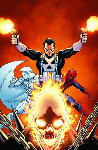 Shadowland #3, Punisher, Spider-Man, Moon Knight, Ghost Rider