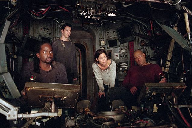 Matrix Reloaded : photo, Carrie-Anne Moss, Laurence Fishburne, Keanu Reeves, Harold Perrineau